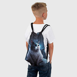 Рюкзак-мешок Мемный кот в космосе, цвет: 3D-принт — фото 2