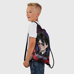 Рюкзак-мешок Уэнсдэй в винтажной раме на фоне заката, цвет: 3D-принт — фото 2