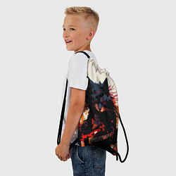 Рюкзак-мешок Black rocker cat on a light background - C-Cats co, цвет: 3D-принт — фото 2