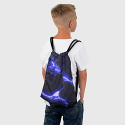 Рюкзак-мешок Красивая синяя неоновая лава, цвет: 3D-принт — фото 2