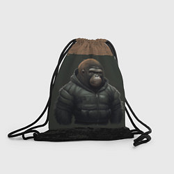 Рюкзак-мешок Горилла в пуховике, цвет: 3D-принт