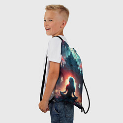 Рюкзак-мешок Медитирующая девушка, цвет: 3D-принт — фото 2