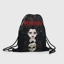 Рюкзак-мешок Wednesday black, цвет: 3D-принт