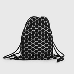 Рюкзак-мешок Черно белые соты абстракция, цвет: 3D-принт