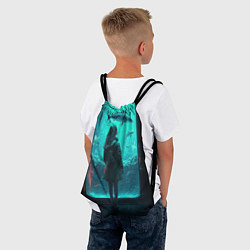 Рюкзак-мешок Девушка и аквариум, цвет: 3D-принт — фото 2