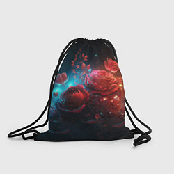 Рюкзак-мешок Алые розы в ночном лесу, цвет: 3D-принт