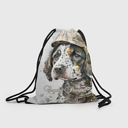 Рюкзак-мешок Акварельный щенок в военном камуфляже, цвет: 3D-принт
