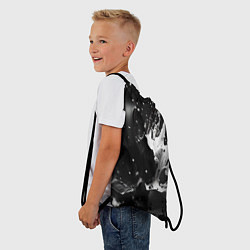 Рюкзак-мешок Брызги красок - белая и черная, цвет: 3D-принт — фото 2