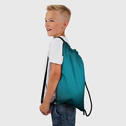 Рюкзак-мешок Темно-бирюзовый градиент, цвет: 3D-принт — фото 2