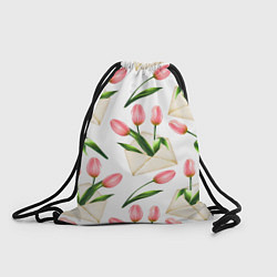 Рюкзак-мешок Тюльпаны в конвертах - паттерн, цвет: 3D-принт