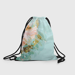 Рюкзак-мешок Светло-синий цветочный паттерн, цвет: 3D-принт
