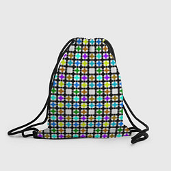 Рюкзак-мешок Геометрический узор в клетку разноцветный, цвет: 3D-принт