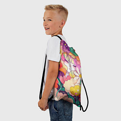 Рюкзак-мешок Девочка в цветах, цвет: 3D-принт — фото 2