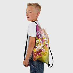 Рюкзак-мешок Ветка цветущей яблони акварель, цвет: 3D-принт — фото 2