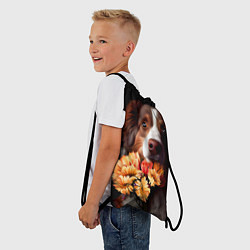 Рюкзак-мешок Пёс держит букет цветов, цвет: 3D-принт — фото 2
