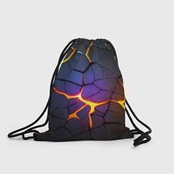 Рюкзак-мешок Неоновые трещины - лава, цвет: 3D-принт
