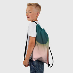 Рюкзак-мешок Абстрактные зелёные и розовые пластины, цвет: 3D-принт — фото 2