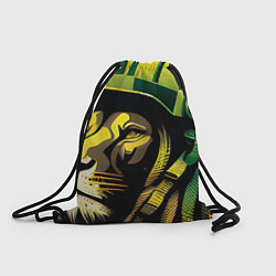 Рюкзак-мешок Раста Лев в каске, цвет: 3D-принт