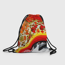 Рюкзак-мешок Брызги краски - красные, оранжевые разводы, цвет: 3D-принт