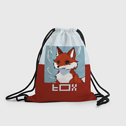Рюкзак-мешок Пиксельная лиса с надписью fox, цвет: 3D-принт