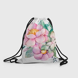 Рюкзак-мешок Пастельные цветы - посередине, цвет: 3D-принт