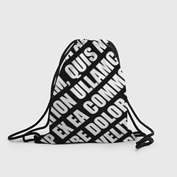 Рюкзак-мешок Крупный рубленый текст Lorem Ipsum каллиграфия на, цвет: 3D-принт