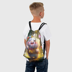 Рюкзак-мешок Счастливый мультяшный заяц, цвет: 3D-принт — фото 2