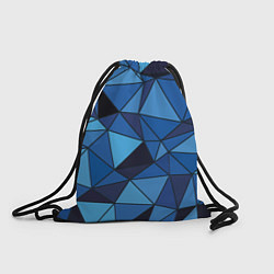 Рюкзак-мешок Синие треугольники, абстракт, цвет: 3D-принт