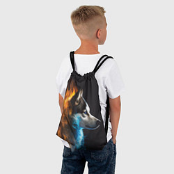 Рюкзак-мешок Голова волка Стихия огня, цвет: 3D-принт — фото 2