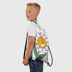 Рюкзак-мешок Весёлый цветок ромашка, цвет: 3D-принт — фото 2
