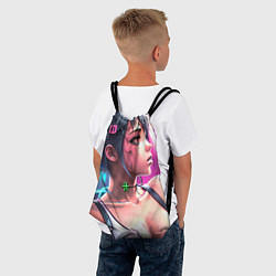 Рюкзак-мешок Девушка в неоне, цвет: 3D-принт — фото 2
