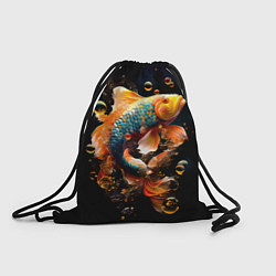 Рюкзак-мешок Золотая рыбка с изумрудной чешуей, цвет: 3D-принт