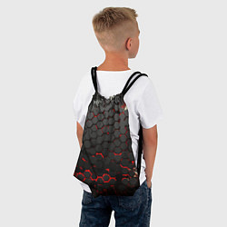 Рюкзак-мешок Черно-красные объемные плиты, цвет: 3D-принт — фото 2