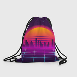 Рюкзак-мешок Futuristic Retro City, цвет: 3D-принт