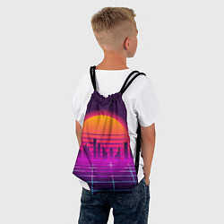 Рюкзак-мешок Futuristic Retro City, цвет: 3D-принт — фото 2