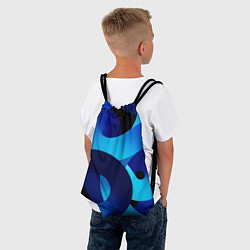 Рюкзак-мешок Синие линии в виде узоров, цвет: 3D-принт — фото 2
