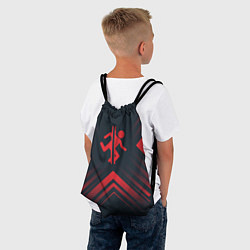 Рюкзак-мешок Красный символ Portal на темном фоне со стрелками, цвет: 3D-принт — фото 2