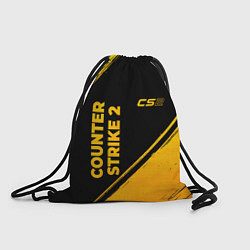 Рюкзак-мешок Counter Strike 2 - gold gradient: надпись, символ, цвет: 3D-принт