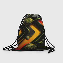 Рюкзак-мешок Зеленая абстракция, цвет: 3D-принт