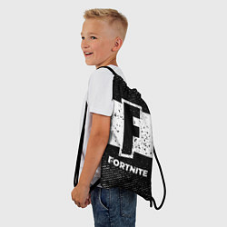 Рюкзак-мешок Fortnite с потертостями на темном фоне, цвет: 3D-принт — фото 2