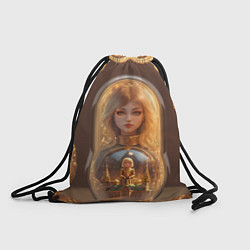 Рюкзак-мешок Матрёшка девочка, цвет: 3D-принт