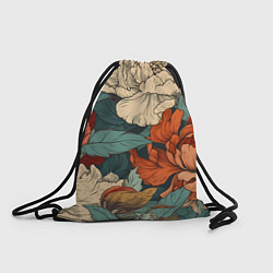 Рюкзак-мешок Цветущие пионы, цвет: 3D-принт