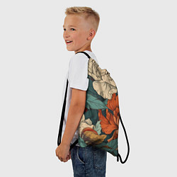 Рюкзак-мешок Цветущие пионы, цвет: 3D-принт — фото 2