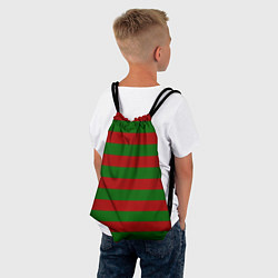 Рюкзак-мешок Красно-зеленые полоски, цвет: 3D-принт — фото 2