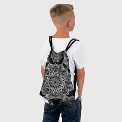 Рюкзак-мешок Мандала на черном фоне, цвет: 3D-принт — фото 2