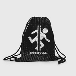 Рюкзак-мешок Portal с потертостями на темном фоне, цвет: 3D-принт