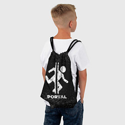 Рюкзак-мешок Portal с потертостями на темном фоне, цвет: 3D-принт — фото 2