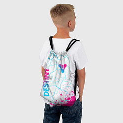 Рюкзак-мешок Destiny neon gradient style: надпись, символ, цвет: 3D-принт — фото 2