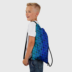 Рюкзак-мешок Сине-зеленый геометрический узор, цвет: 3D-принт — фото 2