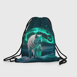 Рюкзак-мешок Белый волк в зимнем лесу, цвет: 3D-принт